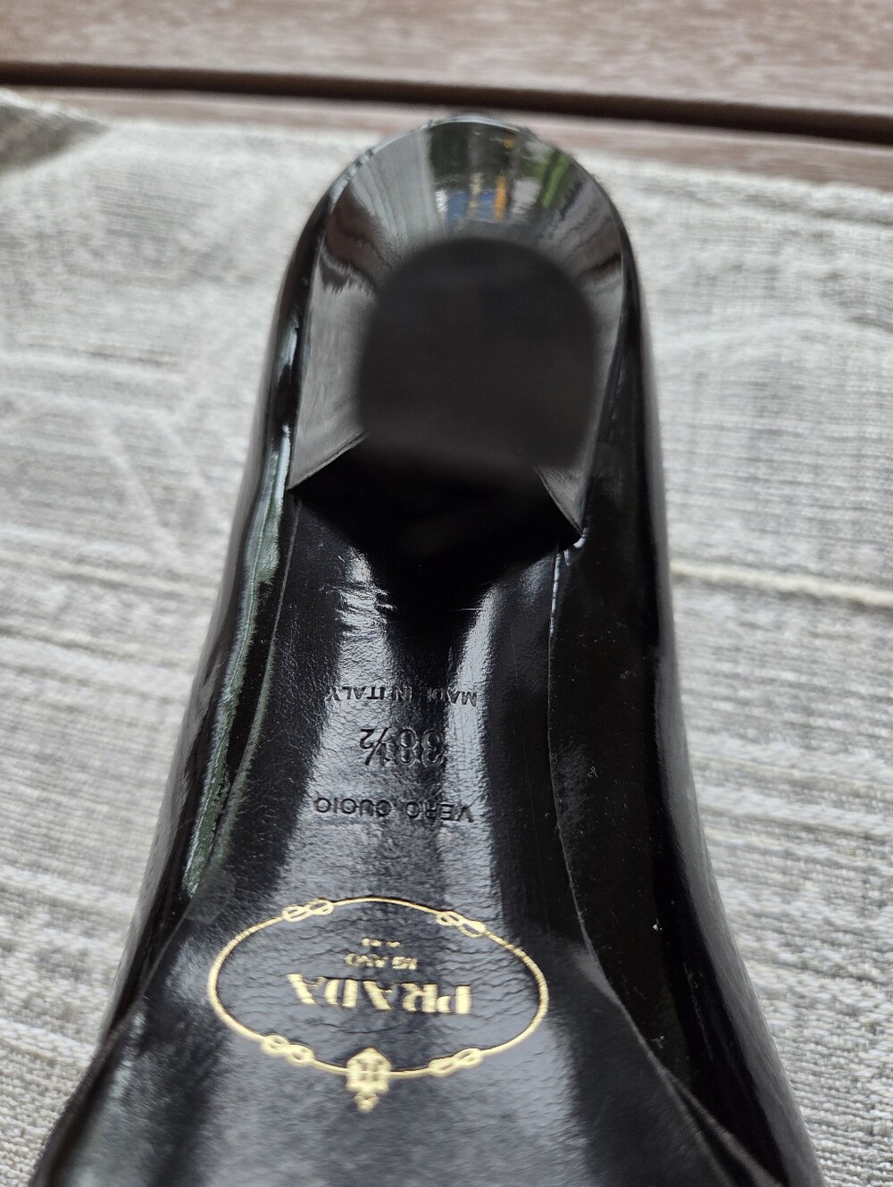 Prada Black Patent Leather Pointed-Toe Ankle-Strap Pumps - Picture 10 of 14